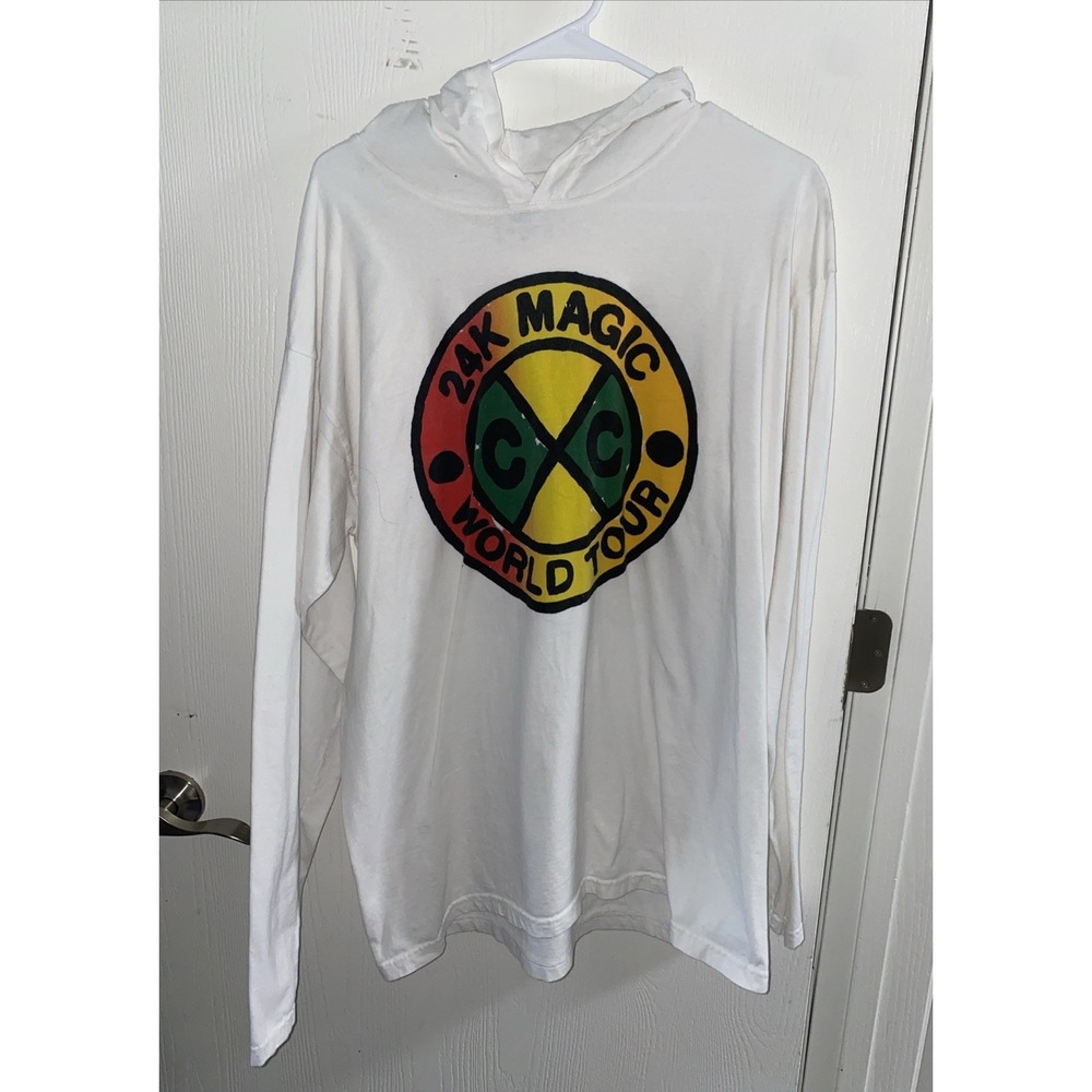 Bruno Mars LS Shirt Large Cross Colours 2018 24k Magic World Tour Concert Hoodie